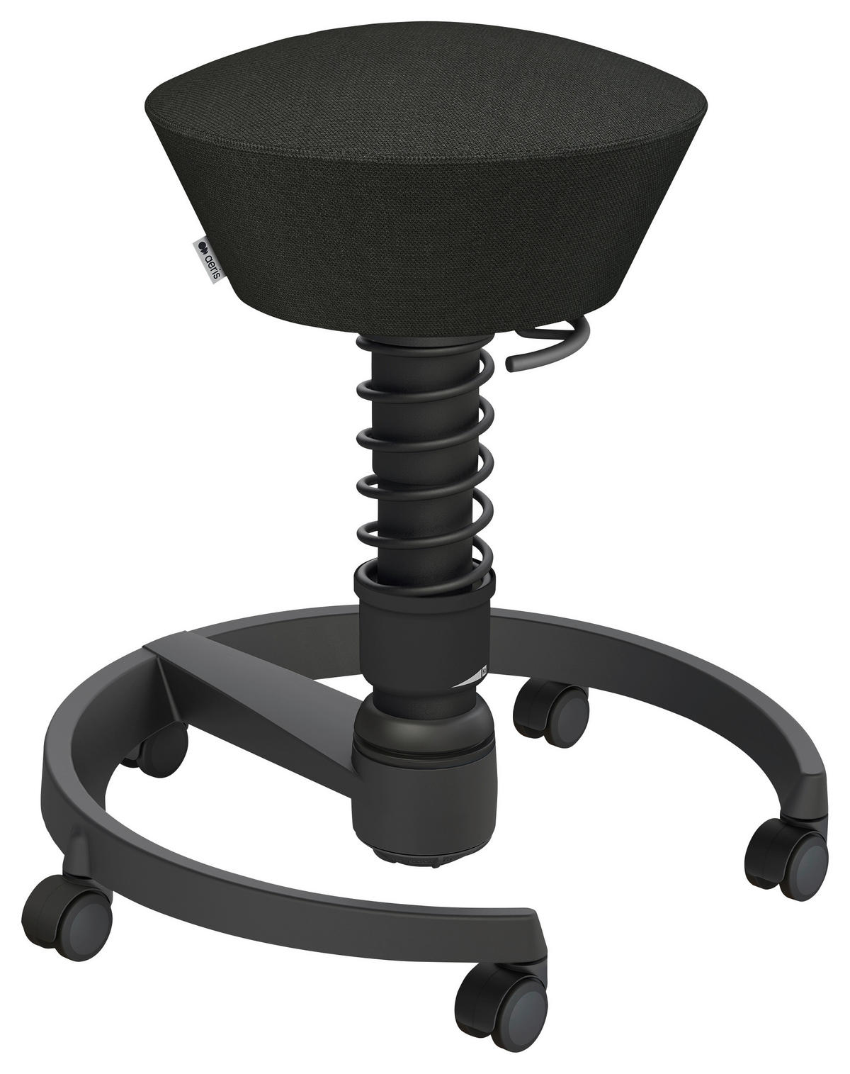 BÜROHOCKER Wollmischung mel. Schwarz  - Schwarz, Basics, Kunststoff/Textil (55/45,66/55cm) - Aeris