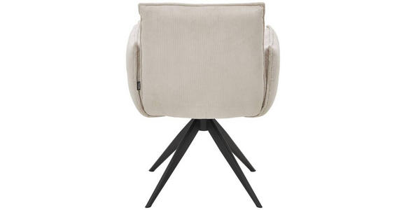 ARMLEHNSTUHL  in Eisen Cord  - Beige/Schwarz, Design, Textil/Metall (63,5/85/63,5cm) - Novel
