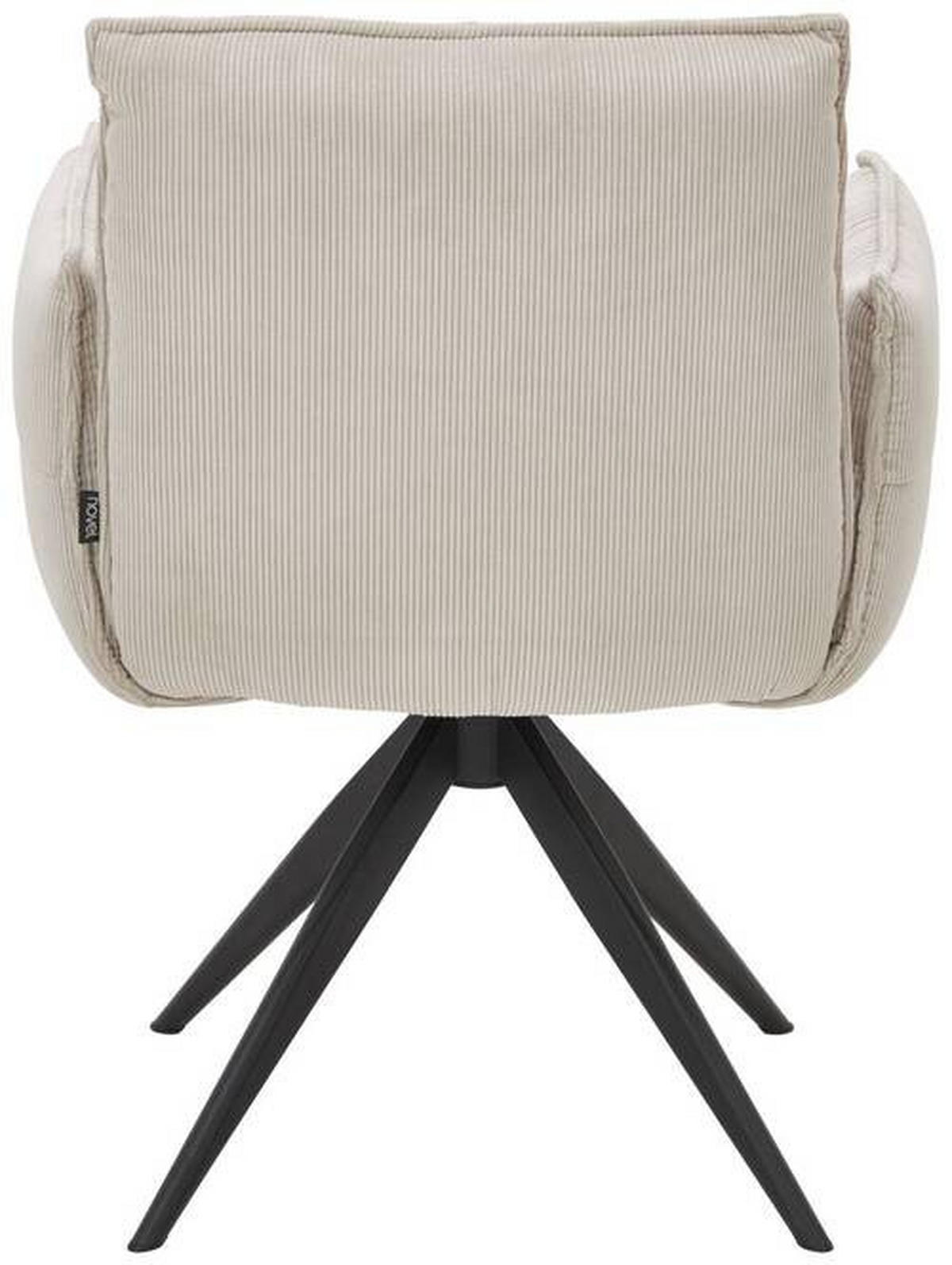 ARMLEHNSTUHL  in Eisen Cord  - Beige/Schwarz, Design, Textil/Metall (63,5/85/63,5cm) - Novel