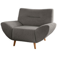 SESSEL in Bouclé Anthrazit  - chêne sauvage/anthracite, Konventionell, textile/bois (111/81/90cm) - MID.YOU