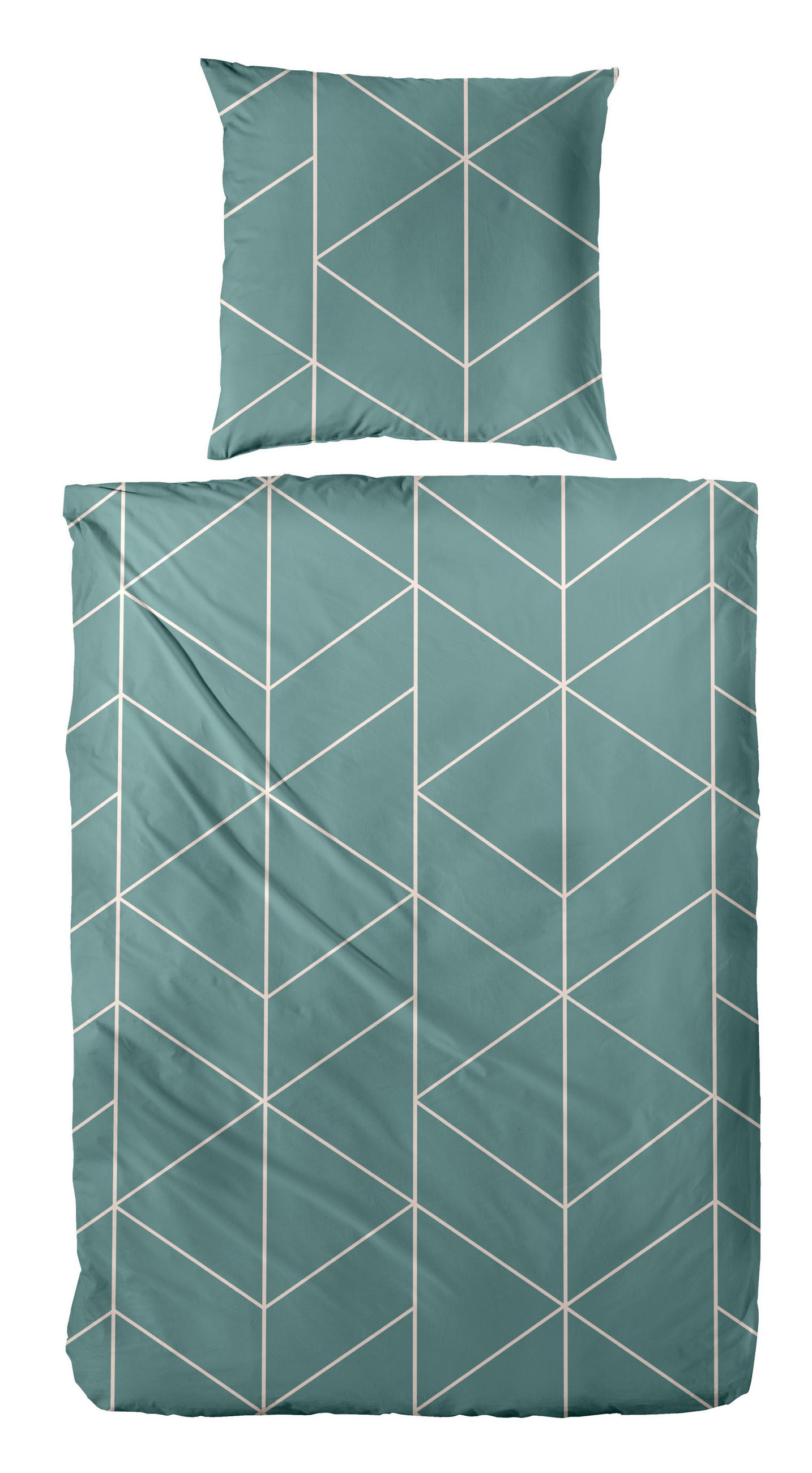 BETTWÄSCHE Makosatin 135/200 cm  - Dunkelgrün/Goldfarben, Basics, Textil (135/200cm)