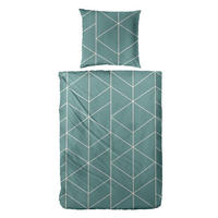 BETTWÄSCHE Makosatin 135/200 cm  - Dunkelgrün/Goldfarben, Basics, Textil (135/200cm)