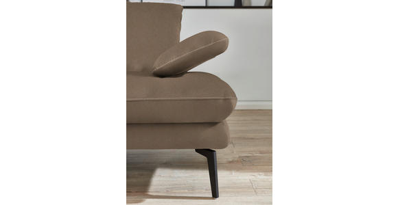 3-SITZER-SOFA in Velours Hellbraun - Hellbraun/Beige, Design, Textil/Metall (222/89/104cm) - Dieter Knoll