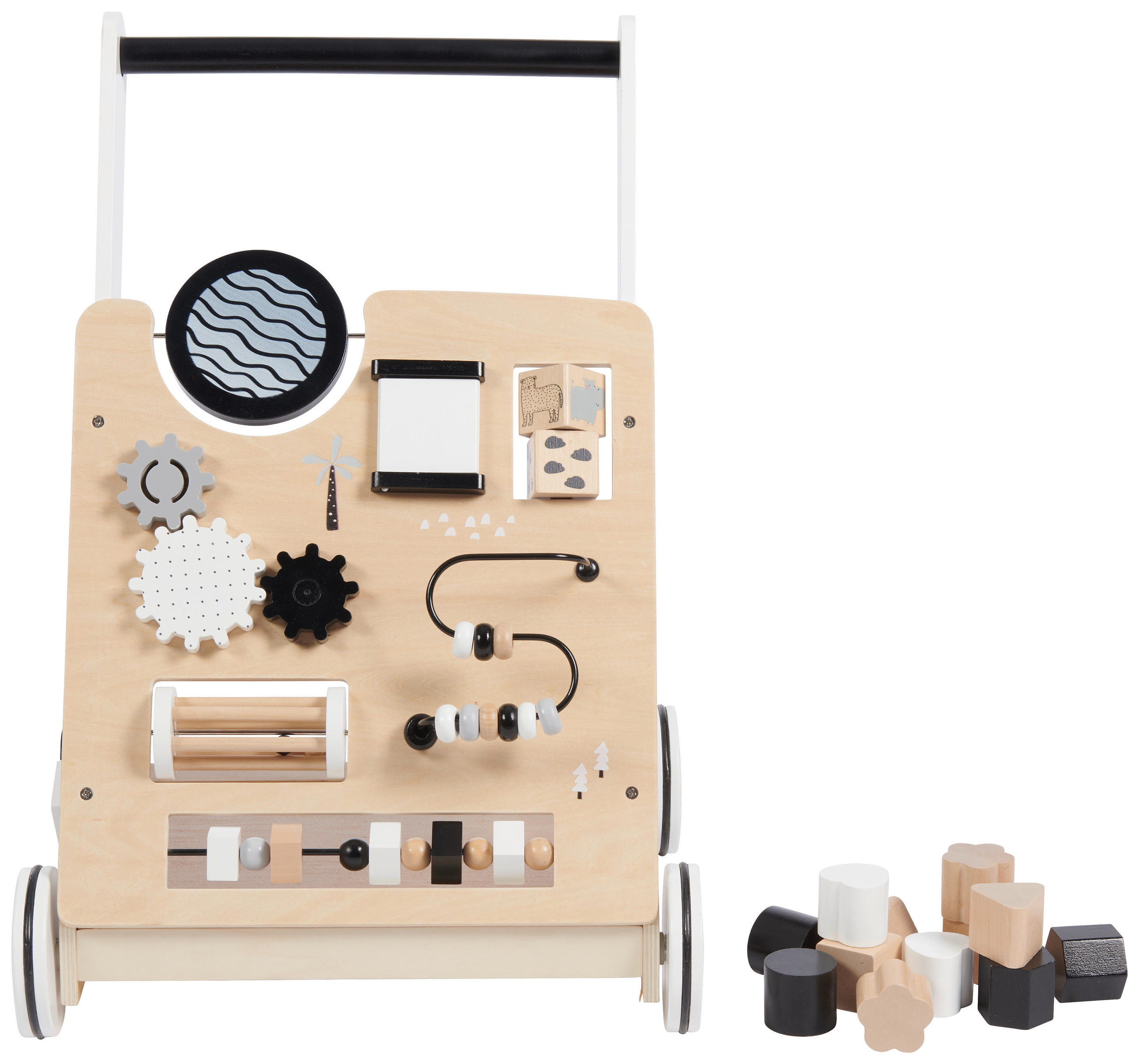 LAUFLERNWAGEN - Weiss/Schwarz, Trend, Holz/Holzwerkstoff (35,9/42,1/54,3cm) - My Baby Lou