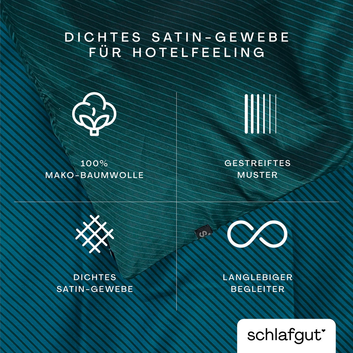 KOPFKISSENBEZUG WOVEN SATIN FADE 80/80 cm  - Schwarz/Dunkelblau, Basics, Textil (80/80cm) - Schlafgut