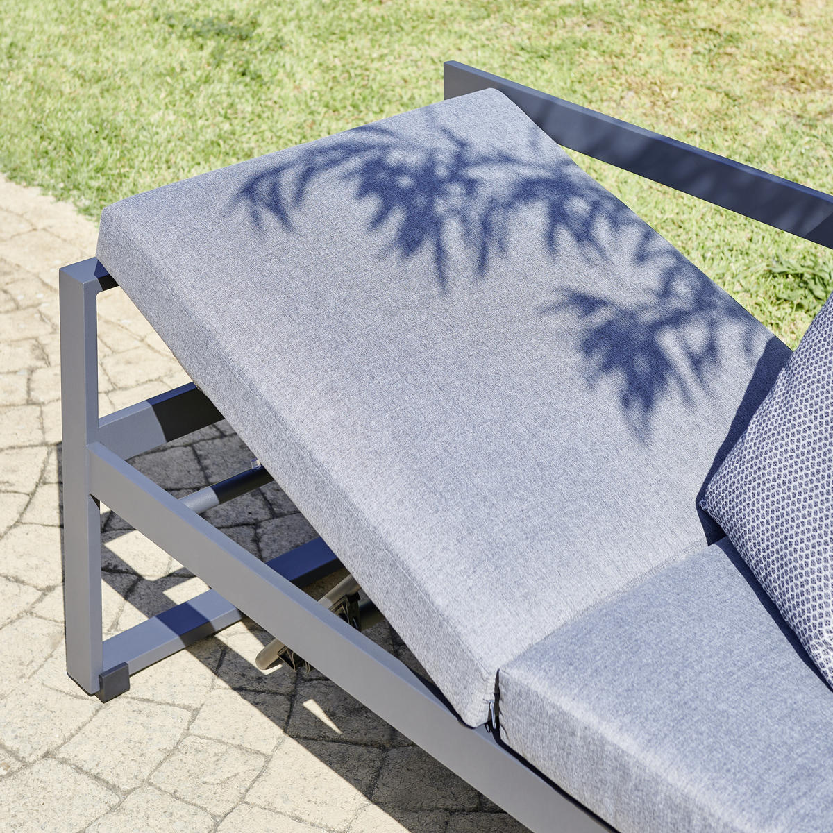 DINING-LOUNGESET 213/169 cm Aluminium, Stahl  - Dunkelgrau/Anthrazit, MODERN, Glas/Textil (213/169cm) - Ambia Garden