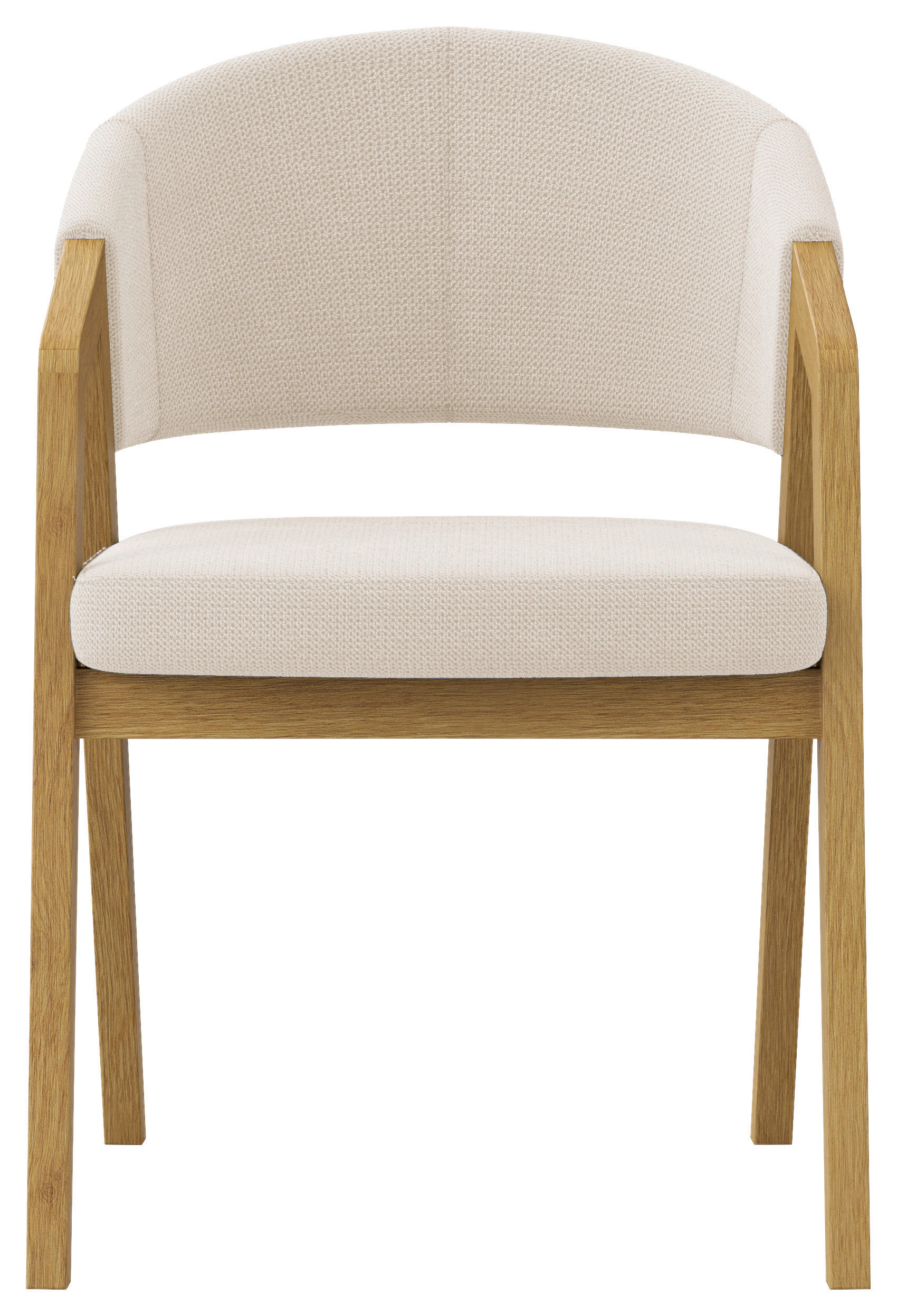 ARMLEHNSTUHL  Stoffauswahl Mikrofaser  Weiß, Eichefarben  - Eichefarben/Weiß, KONVENTIONELL, Holz/Textil (59/96/60cm) - Carryhome