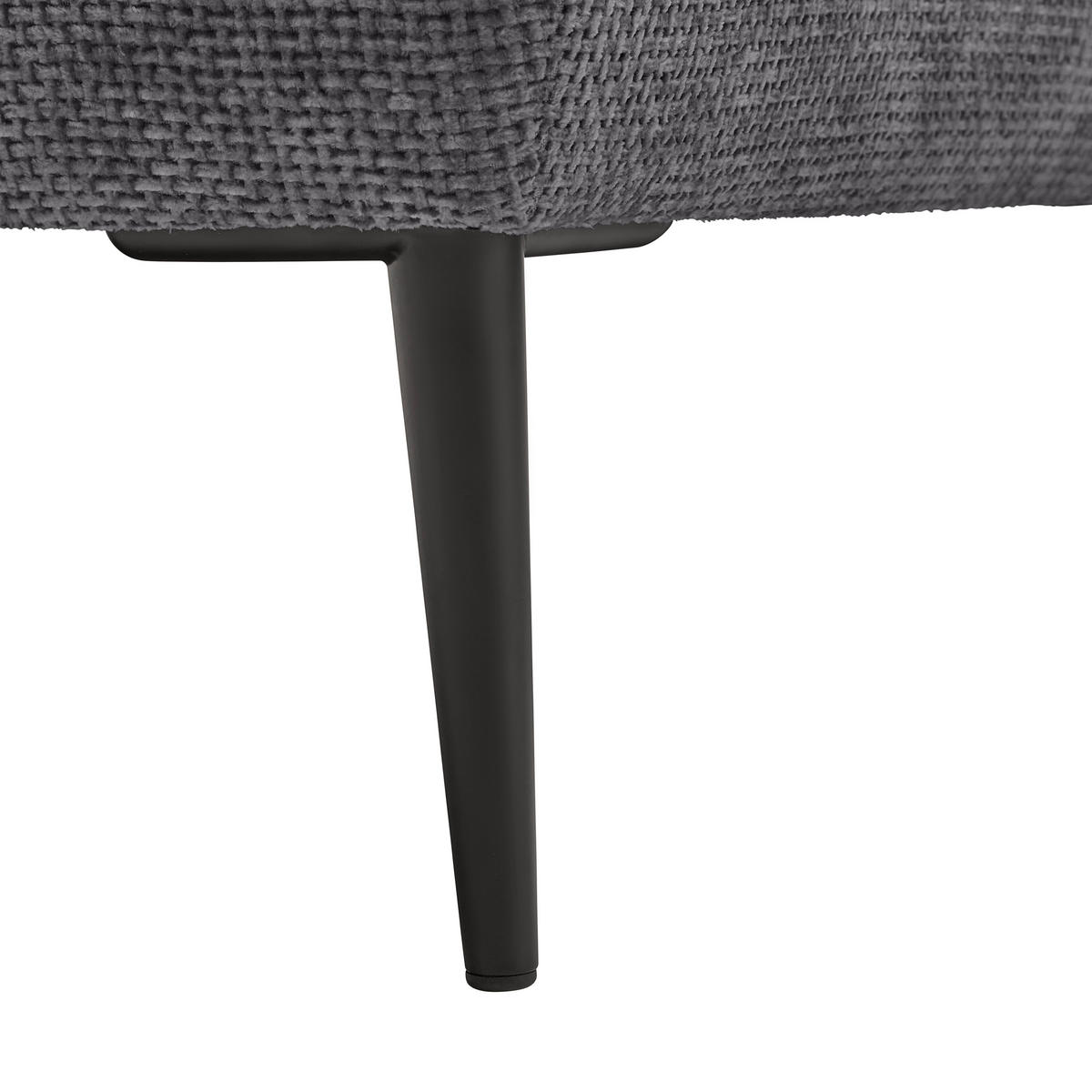ECKSOFA in Webstoff Anthrazit  - Anthrazit/Schwarz, Modern, Textil/Metall (164/255cm) - MID.YOU