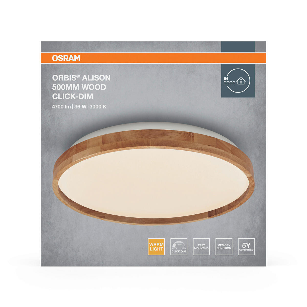 LED-DECKENLEUCHTE 50/6.5 cm   - Basics, Metall (50/6.5cm) - Osram