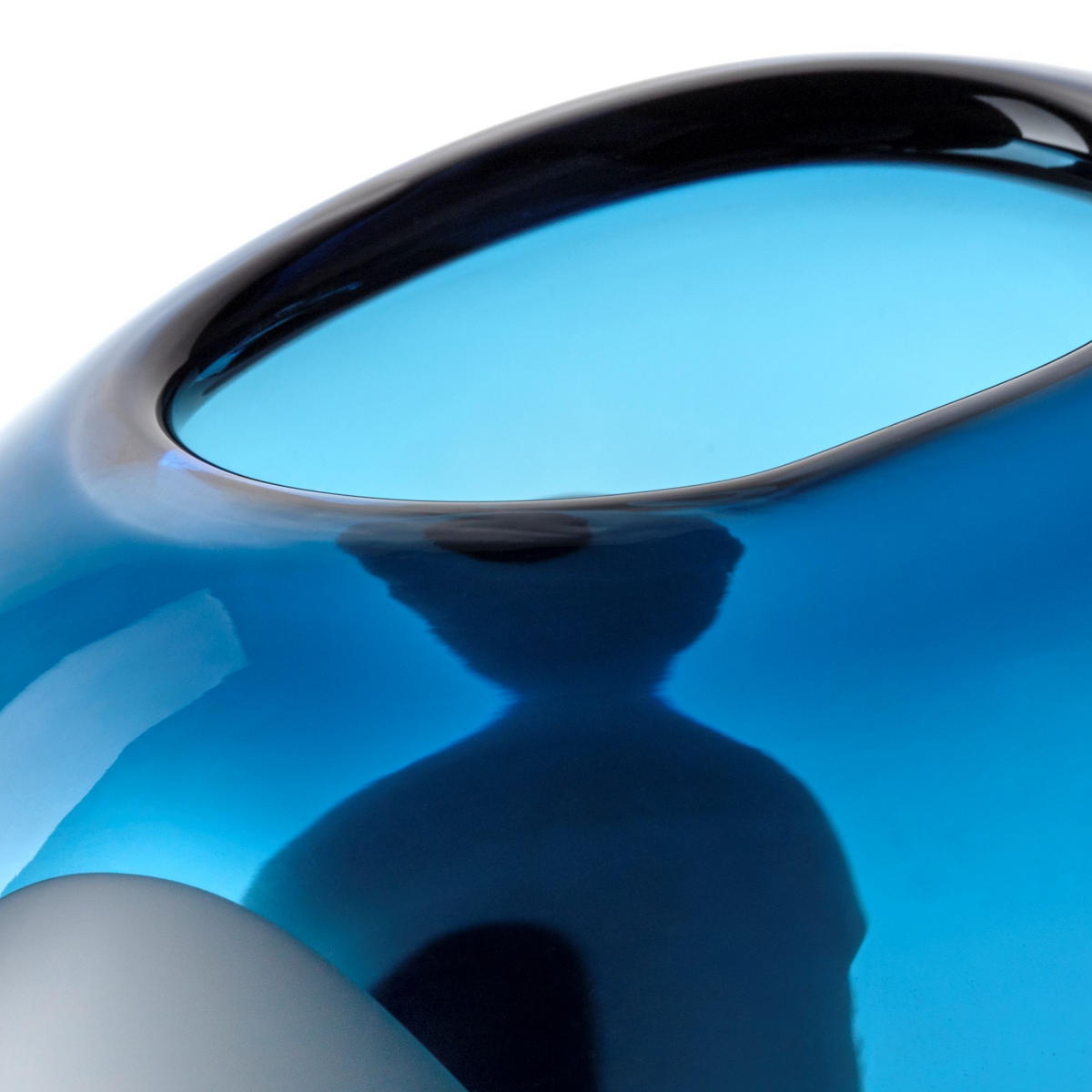 VASE  - Blau/Schwarz, KONVENTIONELL, Glas (16,00/36,00/11,50cm) - Leonardo