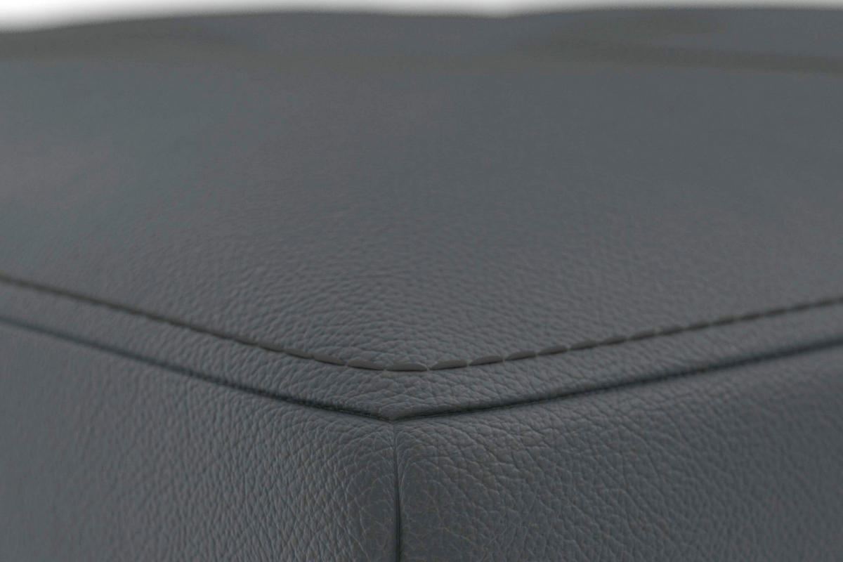 HOCKER COSTELLO E Echtleder Schwarz  - Schwarz, Basics, Leder/Metall (133/47/72cm) - Sit & More