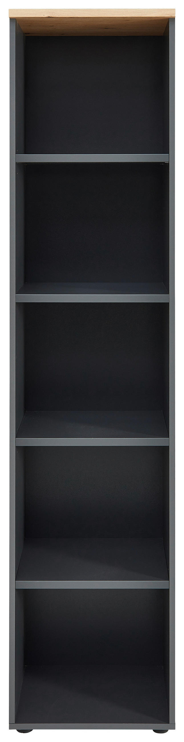 IRATTARTÓ POLC - grafitszürke/fekete, Modern, műanyag/faalapú anyag (45/197/38cm) - Voleo