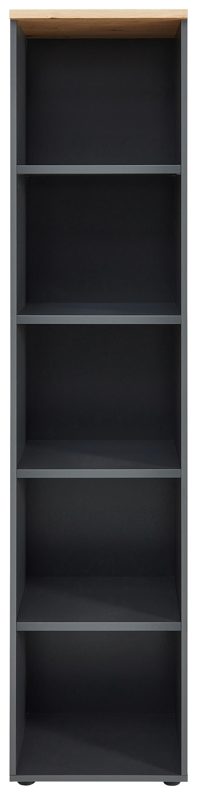 IRATTARTÓ POLC - grafitszürke/fekete, Modern, műanyag/faalapú anyag (45/197/38cm) - Voleo