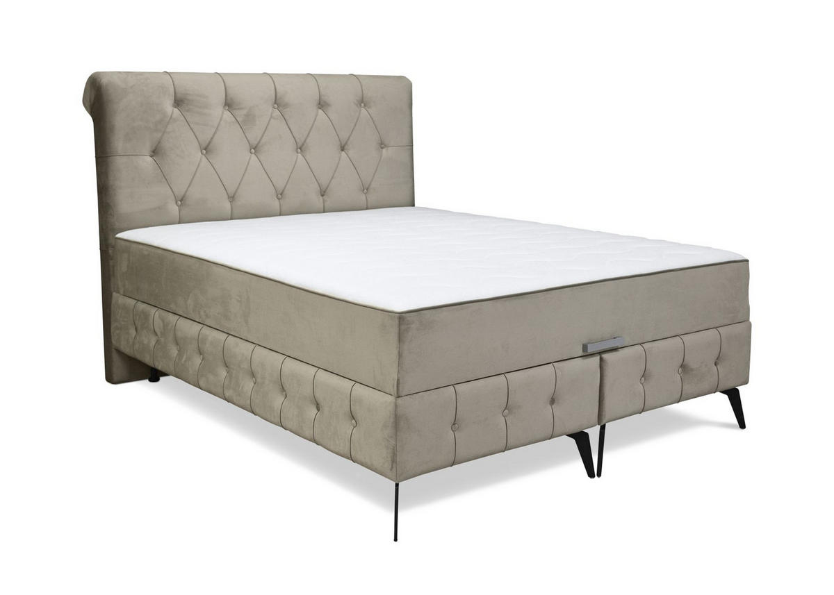 BOX KREVET 160/200 cm     bež  - bež/crna, Moderno, drvni materijal/tekstil (160/200cm) - Hom`in
