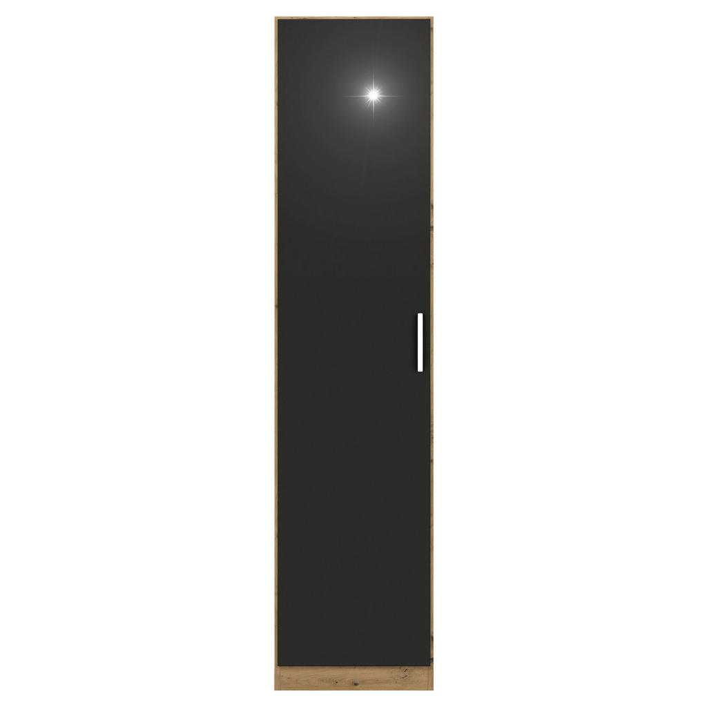 Thumbnail - Rauch Möbel Drehtürenschrank, Grau, Eiche Artisan, Holzwerkstoff, 1 Fächer, 47x197x54 cm, Blauer Engel, Made in Germany,...