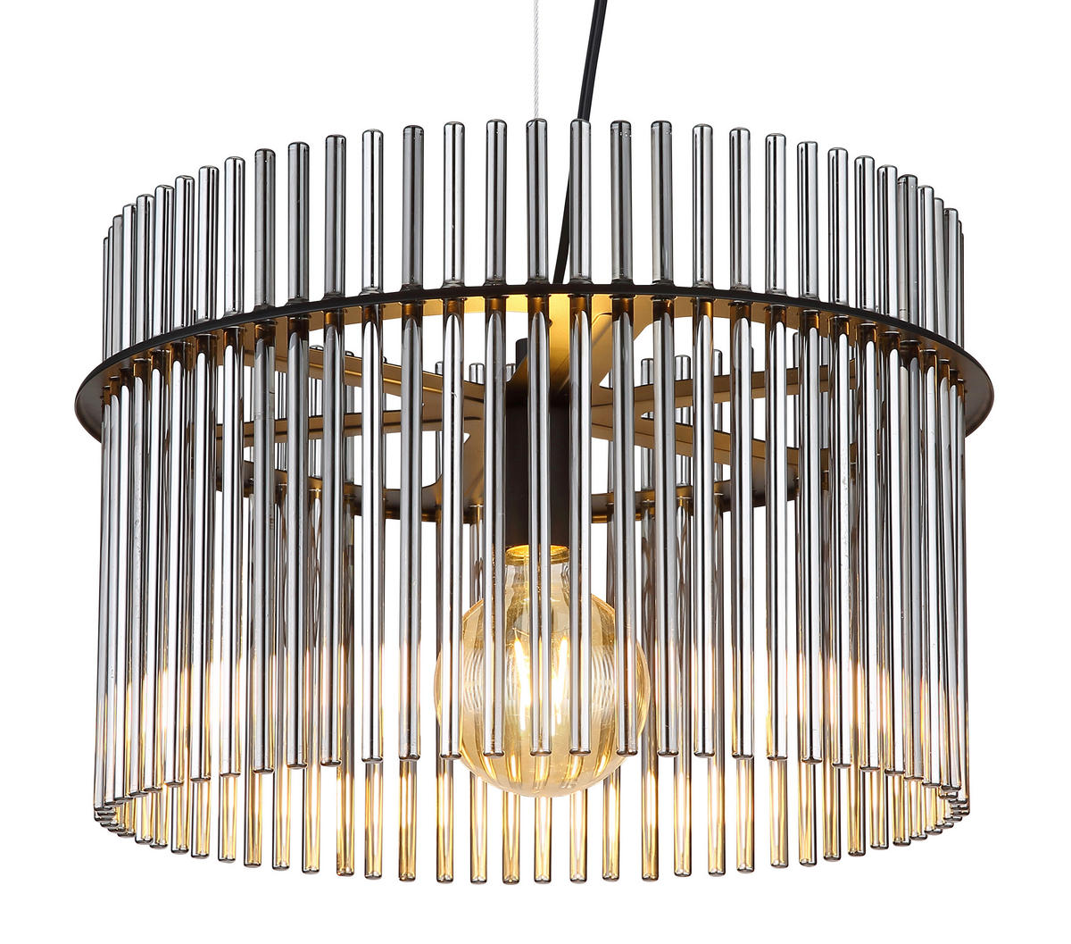 ZÁVĚSNÉ SVÍTIDLO, 40/150 cm  - šedá/černá, Trend, kov/plast (40/150cm)