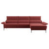ECKSOFA in Bouclé Rot  - Rot/Schwarz, Design, Textil/Metall (330/186cm) - Johann Jakob
