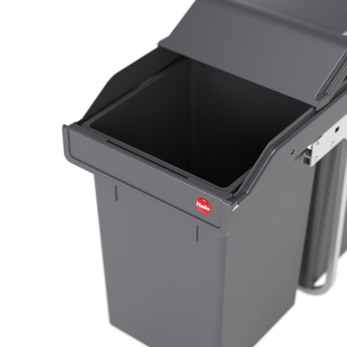 EINBAUABFALLSAMMLER 30 l  Kunststoff  - Dunkelgrau, Basics, Kunststoff (25,2/45,5/50,5cm) - HKT