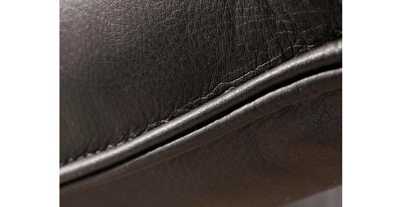 2,5-SITZER Echtleder Schwarz - Schwarz/Nickelfarben, Design, Leder (236/73-93/92-123cm) - Dieter Knoll