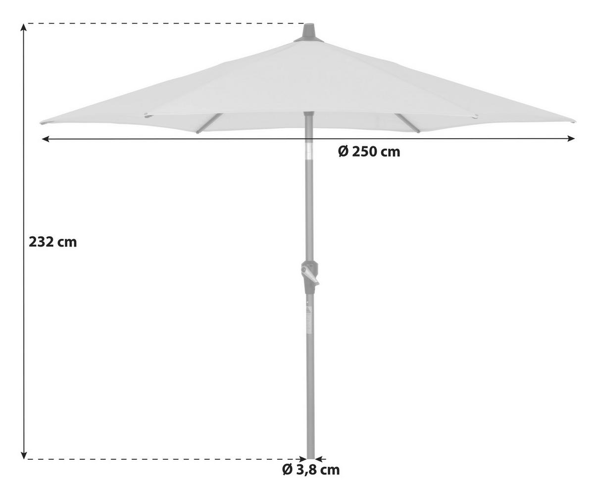 SONNENSCHIRM  250/250 cm  - Anthrazit/Olivgrün, KONVENTIONELL, Textil/Metall (250/250cm) - Siena Garden