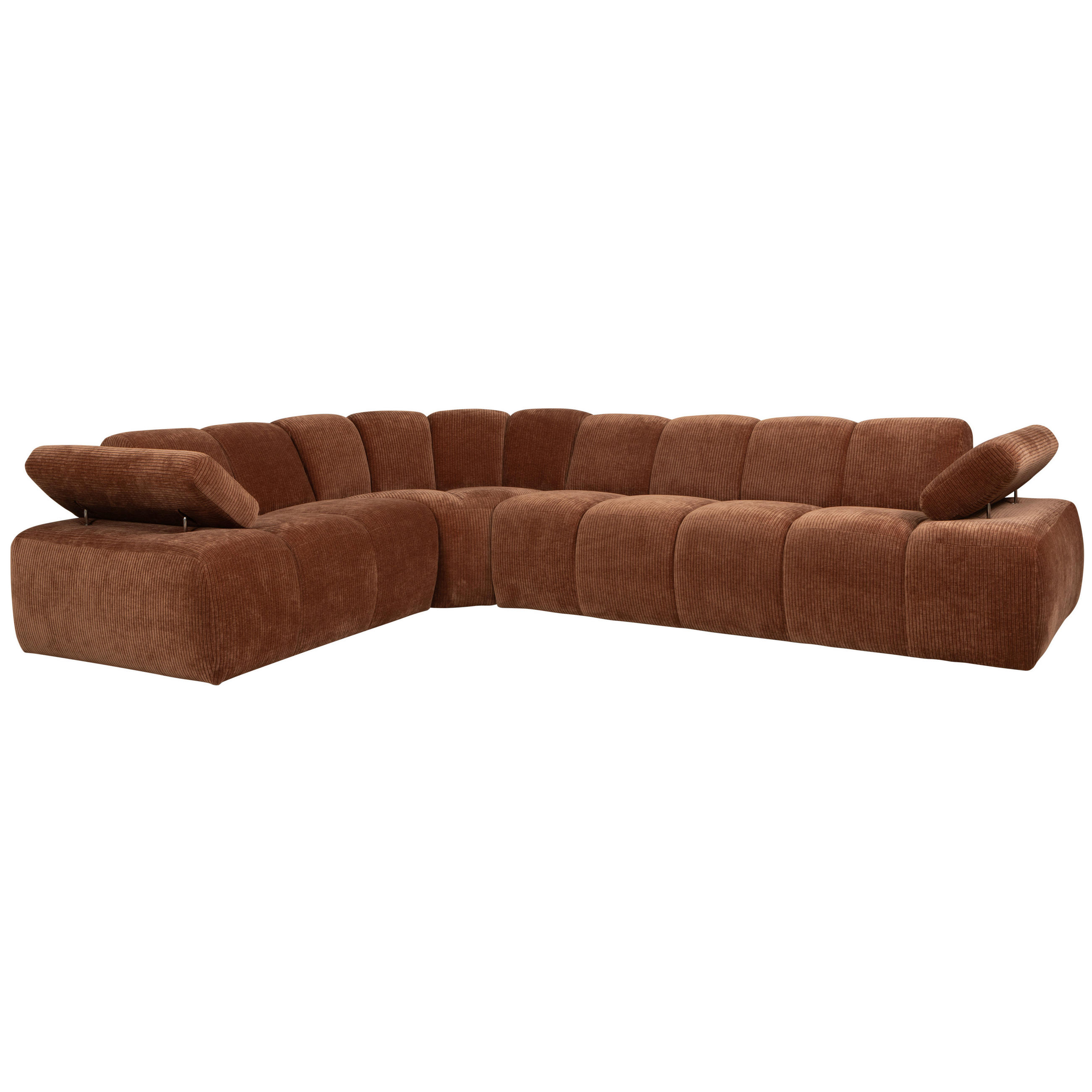 ECKSOFA Mojo Rostfarben gerippt - Rostfarben, Design, Textil (230/310cm) - Livetastic