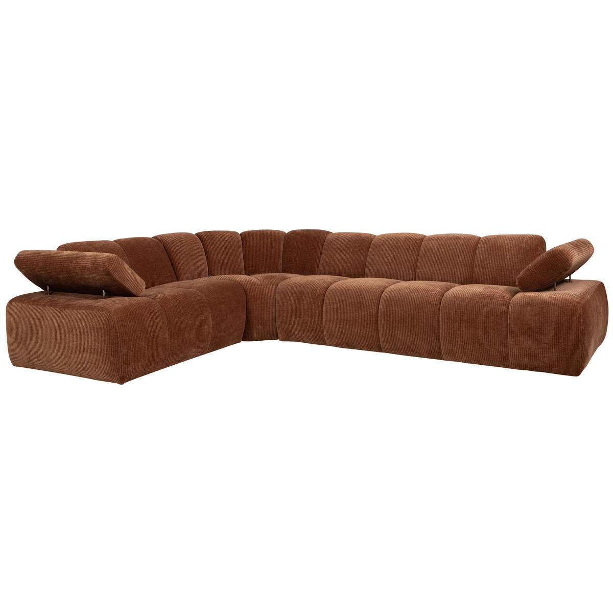 ECKSOFA Mojo Rostfarben gerippt  - Rostfarben, Design, Textil (230/310cm) - Livetastic
