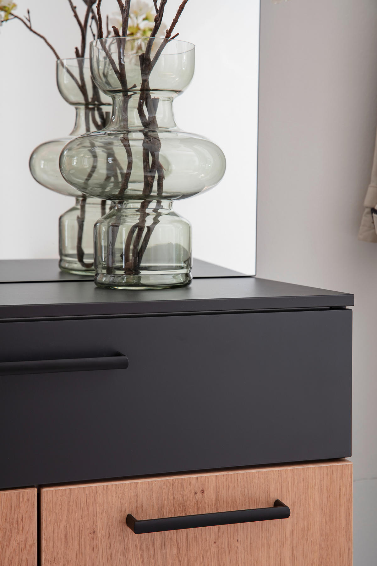 GARDEROBE 3-teilig  in 120/198/29 cm  - Wildeiche/Anthrazit, Design, Holzwerkstoff (120/198/29cm) - Moderano