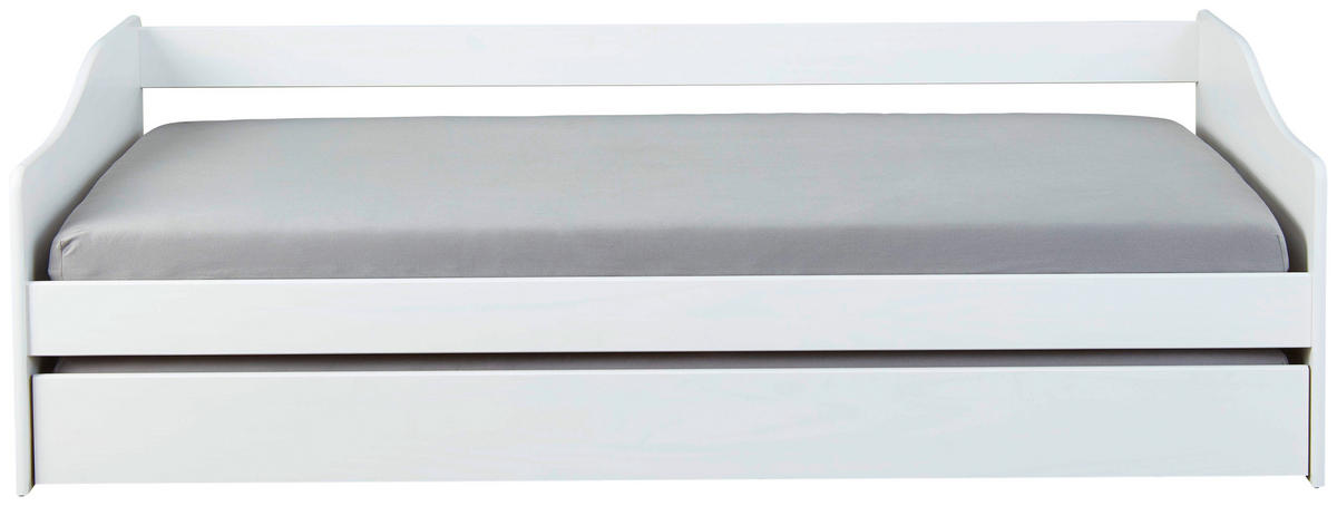 AUSZIEHBETT 90/190 cm Weiss  - Weiss/Naturfarben, Modern, Holz (90/190cm) - MID.YOU