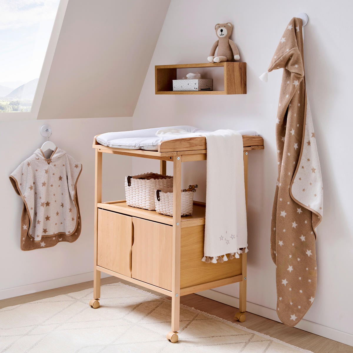 WICKELKOMMODE Naturfarben  - Naturfarben, Basics, Holz (68/70/90cm) - My Baby Lou
