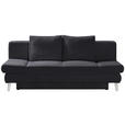 SCHLAFSOFA  in Cord Dunkelgrau  - Chromfarben/Dunkelgrau, Design, Textil/Metall (200/85/90cm) - Xora