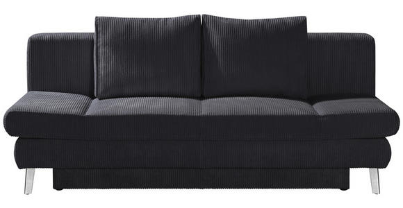 SCHLAFSOFA  in Cord Dunkelgrau  - Chromfarben/Dunkelgrau, Design, Textil/Metall (200/85/90cm) - Xora