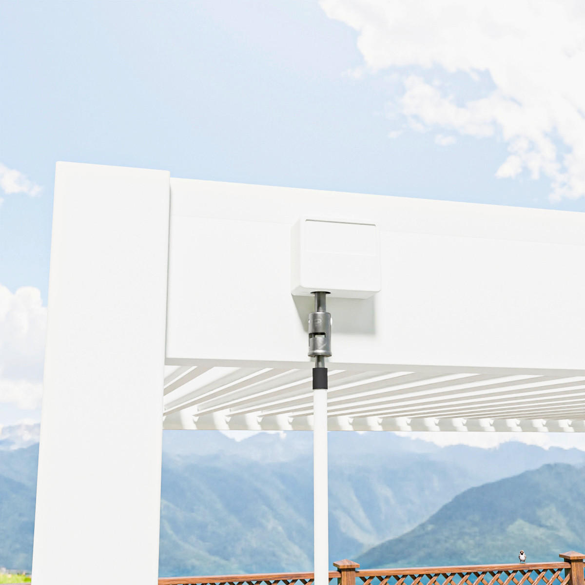 PERGOLA 300/255/360 cm Aluminium  - Weiß Hochglanz, Basics, Metall (300/255/360cm) - Gardenson