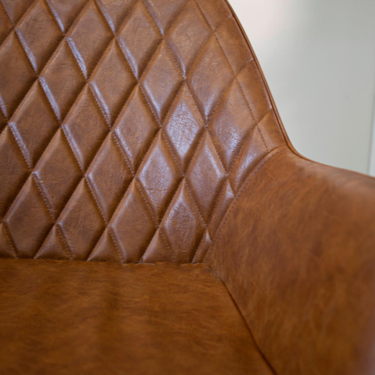 STUHL-SET 2 Stück gastro- und objekttauglich Lederlook  - Cognac/Schwarz, KONVENTIONELL, Textil/Metall (62/83/60cm) - MID.YOU