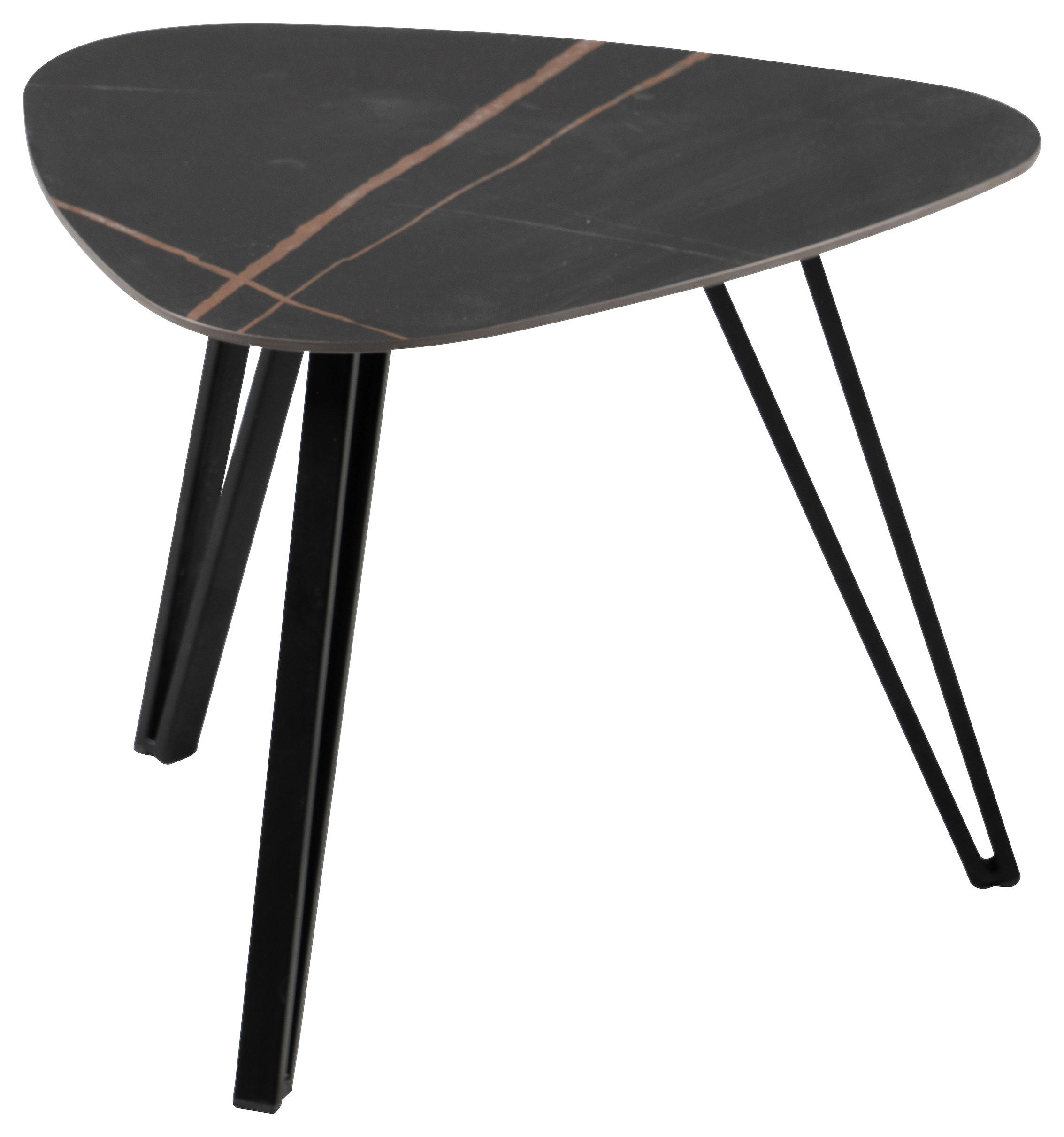 BEISTELLTISCH 45/45/35 cm Schwarz Freiform  - Schwarz, Basics, Stein/Metall (45/45/35cm)