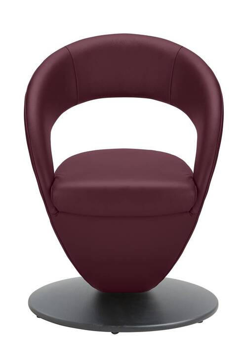 STUHL drehbar - Bordeaux/Schwarz, Design, Textil/Metall (62/86/61cm) - Moderano