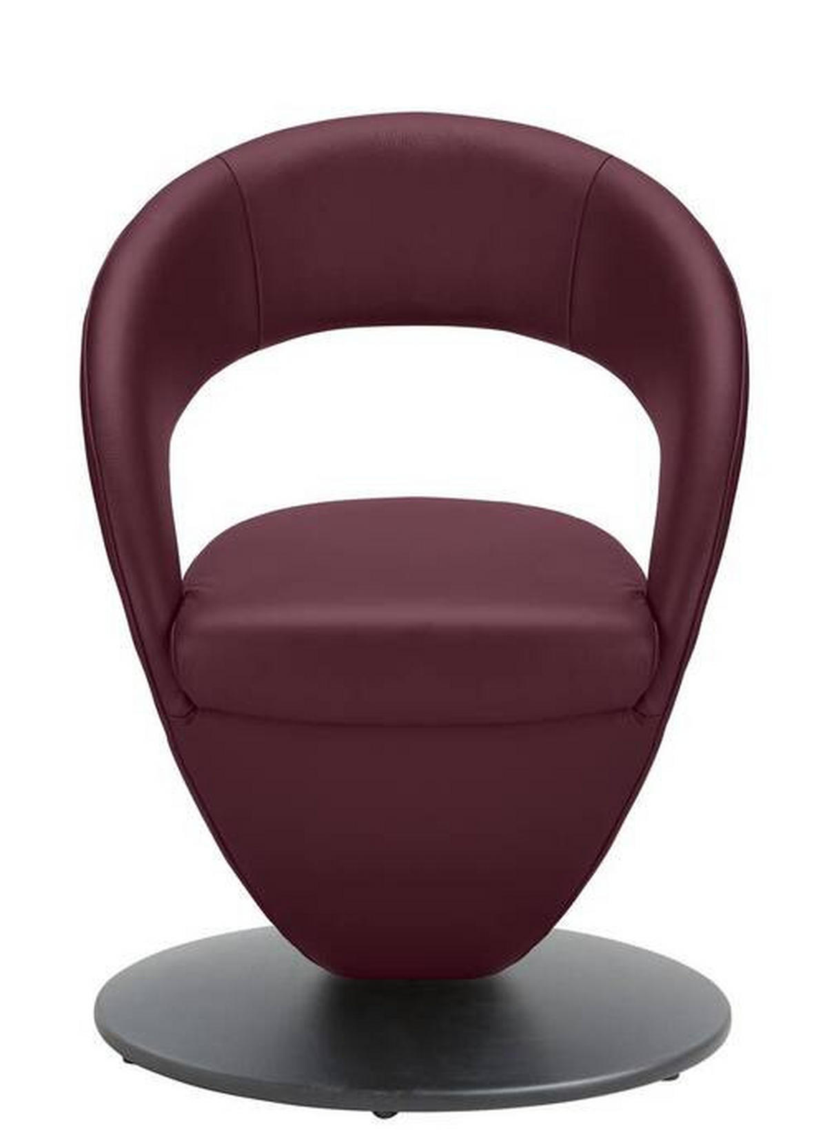 STUHL  in Stahl Mikrofaser  - Bordeaux/Schwarz, Design, Textil/Metall (62/86/61cm) - Moderano