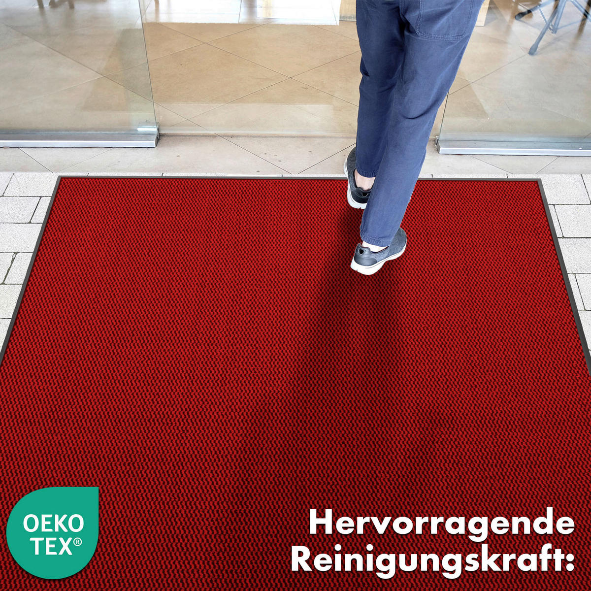 SCHMUTZFANGMATTE  60/90 cm  Rot  - Rot, Basics, Kunststoff/Textil (60/90cm) - Floordirekt
