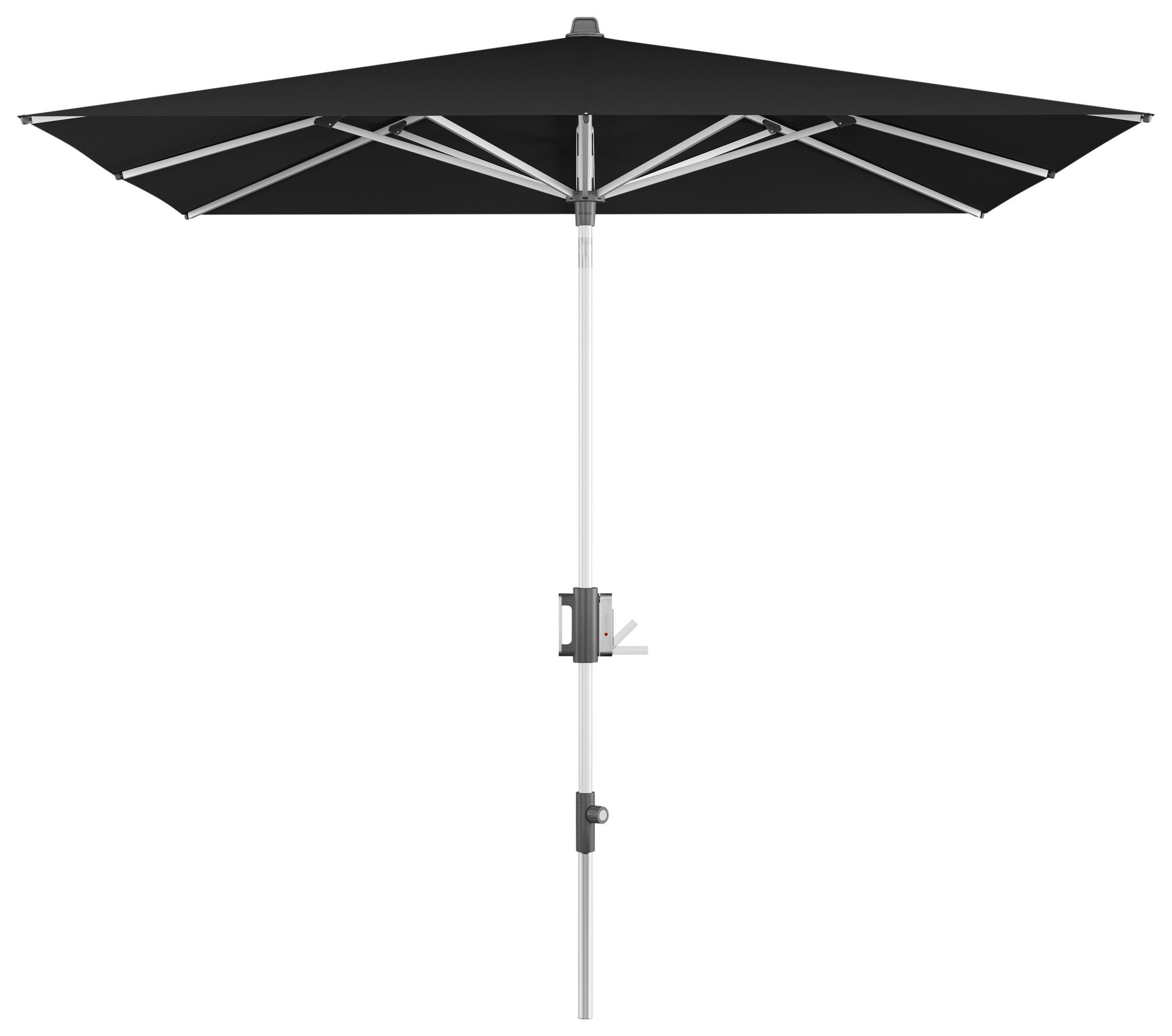 SONNENSCHIRM 240 cm Schwarz  - Alufarben/Schwarz, Basics, Textil/Metall (240/224-257cm) - KNIRPS