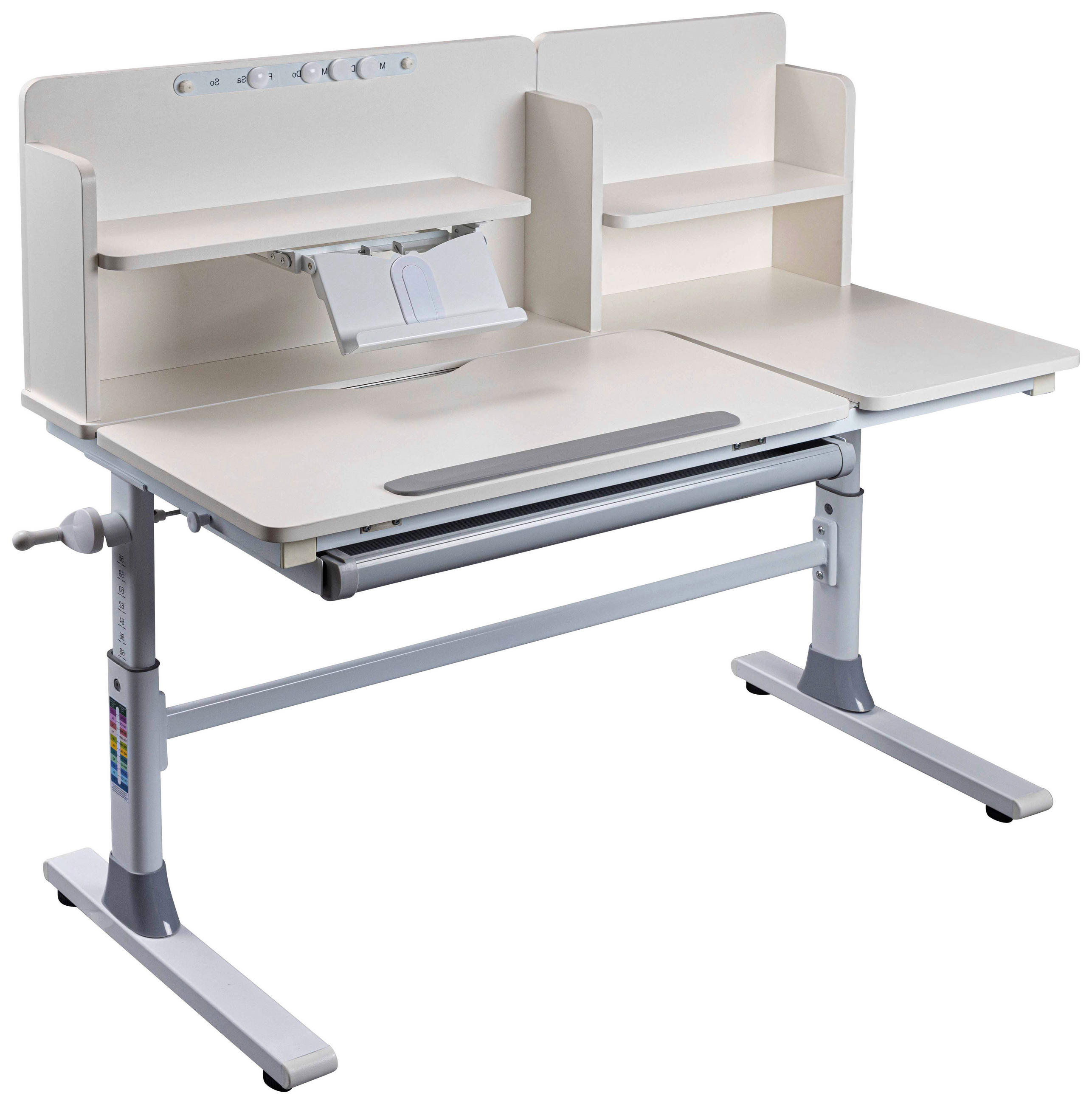 JUGENDSCHREIBTISCH 120/60/96-116 cm  in Weiss  - Weiss/Grau, Modern, Holzwerkstoff/Metall (120/60/96-116cm) - MID.YOU