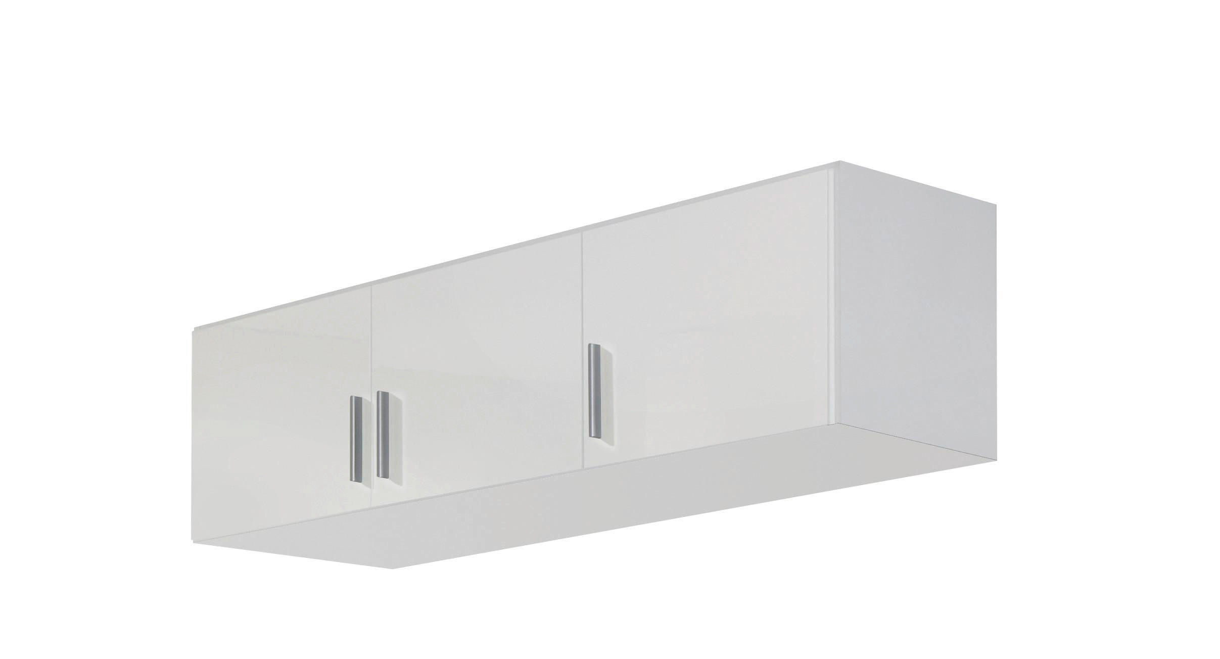 AUFSATZSCHRANK 136/39/54 cm, Weiß, Weiß Hochglanz  - Weiß Hochglanz/Alufarben, Design, Holzwerkstoff/Kunststoff (136/39/54cm) - Carryhome