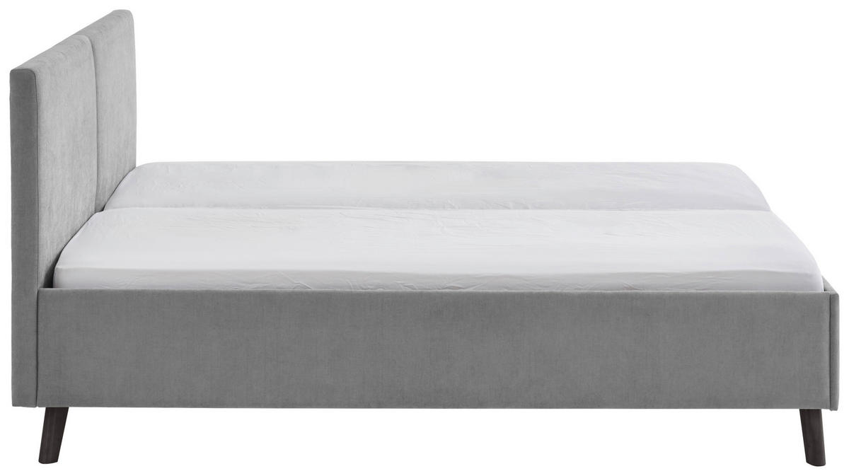 POLSTERBETT 180/200 cm  in Grau  - Schwarz/Grau, Basics, Holz/Textil (180/200cm) - Boxxx