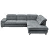 ECKSOFA in Chenille Blaugrau  - Chromfarben/Blaugrau, Design, Textil/Metall (310/260cm) - Beldomo Speed