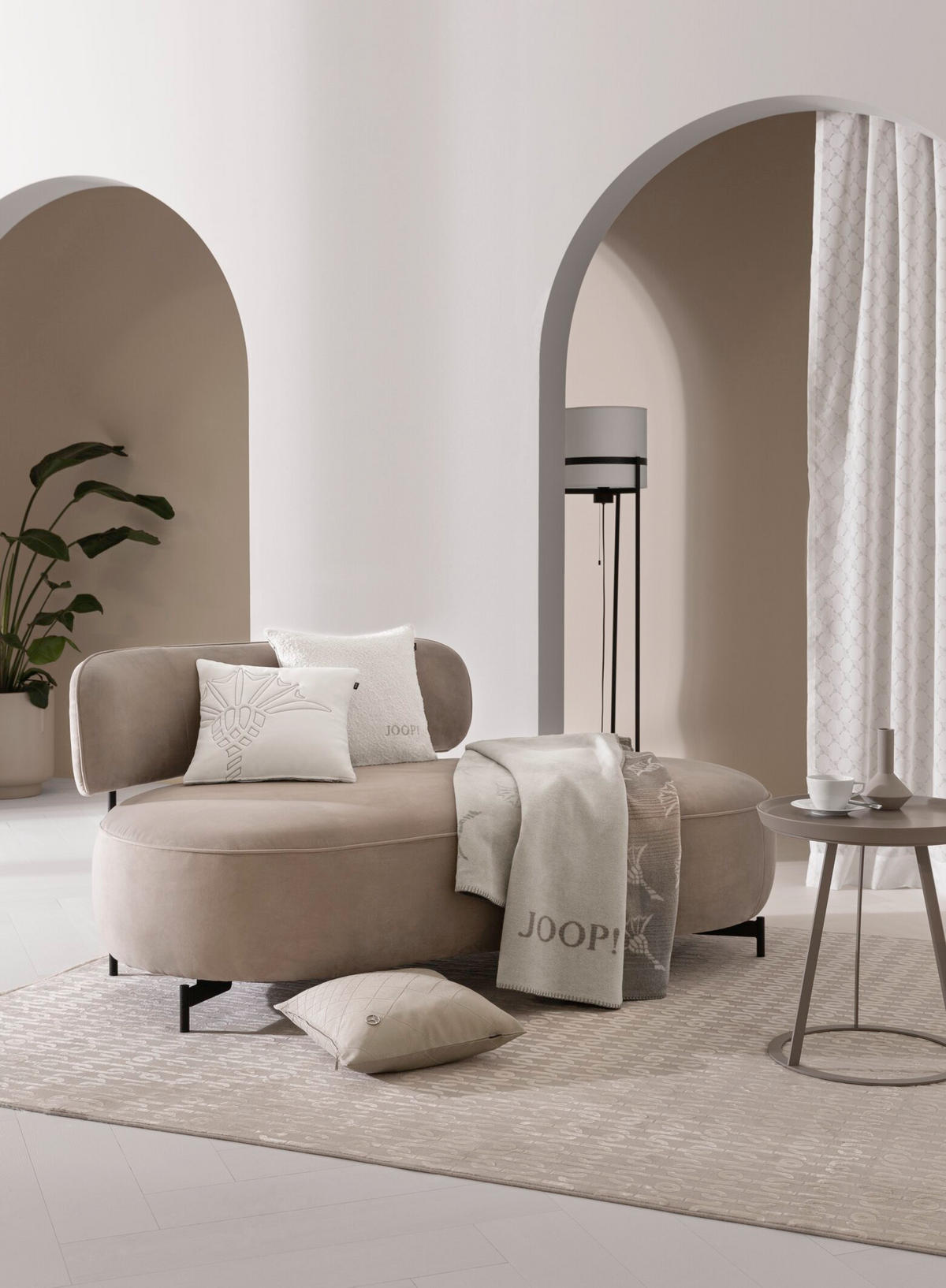 FERTIGVORHANG transparent  - Beige, Basics, Textil (130/250cm) - Joop!