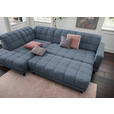 ECKSOFA in Webstoff Blau  216/302 cm  - Blau/Schwarz, Design, Textil/Metall (216/302cm) - Xora