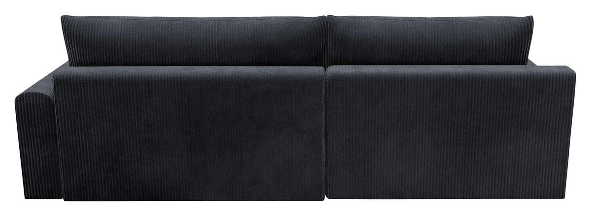 ECKSCHLAFSOFA in Cord Anthrazit  - Anthrazit/Schwarz, Modern, Kunststoff/Textil (167/253cm) - Trendmanufaktur