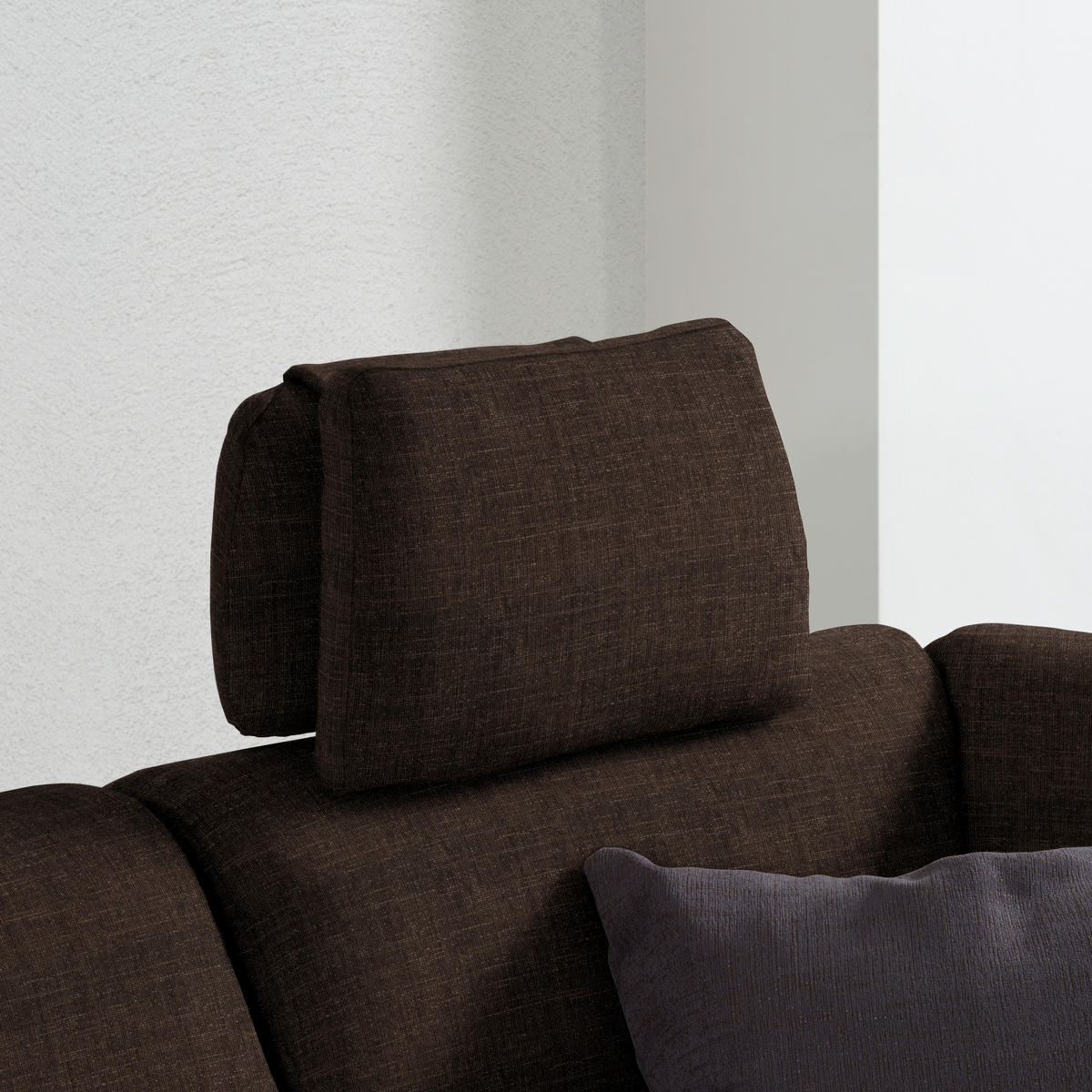 ECKSOFA in Chenille Dunkelbraun  226/208 cm  - Dunkelbraun/Schwarz, KONVENTIONELL, Textil (226/208cm) - Sedda