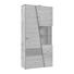 VITRINE Wildeiche furniert Eichefarben, Grau - Eichefarben/Grau, Design, Glas/Holz (96/202/42,3cm) - Voglauer