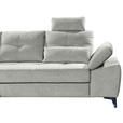 ECKSOFA Hellgrau Mikrovelours  - Chromfarben/Hellgrau, KONVENTIONELL, Kunststoff/Textil (170/270cm) - Carryhome