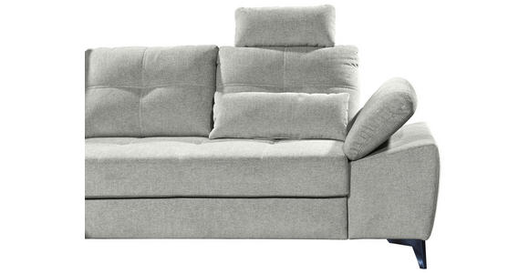 ECKSOFA Hellgrau Mikrovelours  - Chromfarben/Hellgrau, KONVENTIONELL, Kunststoff/Textil (170/270cm) - Carryhome