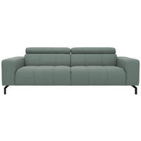 3-SITZER-SOFA Webstoff Hellblau  - Schwarz/Hellblau, Design, Textil/Metall (238/79/104cm) - MID.YOU